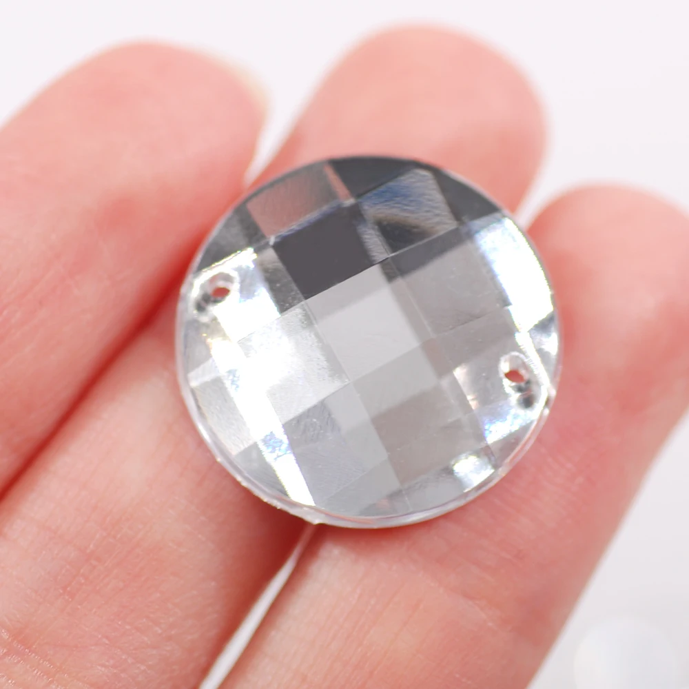 100 шт./лот белый круглый сетчатый стразы с плоской задней стороной акриловые