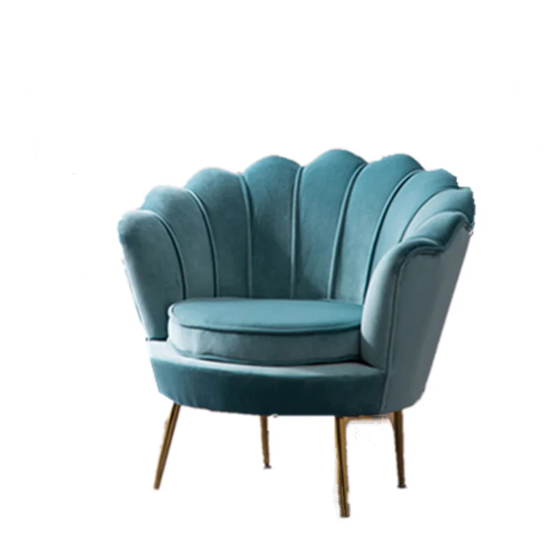 

Nordic Small Apartment Flannel Petal Chair Living Room Bedroom Sofa Chair Clothing Store Beauty Salon Leisure Chair Furniture