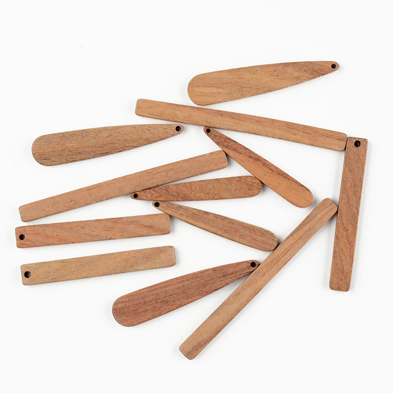 

10PCS Jewelry Making Personality Wood Contrast Color Stitching Square Pendant Earring For Women Diy Jewelry Accessories