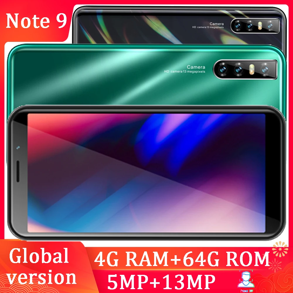 Смартфон Note 9 4 ядра 13 МП 6 0 дюйма + 64 ГБ|Смартфоны| |