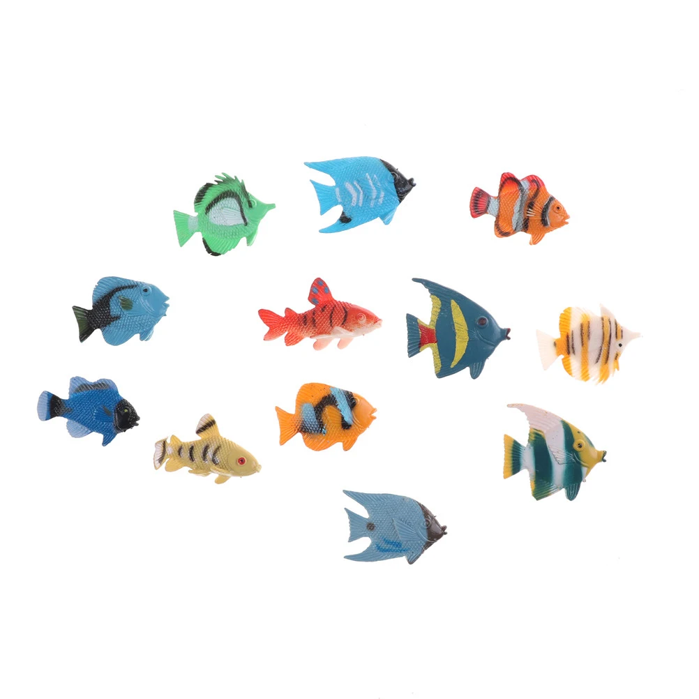 

Hot Sale12 pcs Mini Tropical Ocean Fish Toy Gift Sea Life Model Pool Education Toy