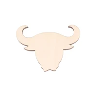 bull head shape mascot laser cut christmas decorations silhouette blank unpainted 25 pieces wooden shape 0383