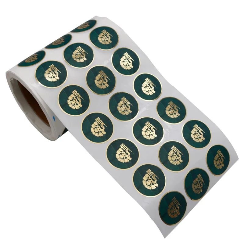 

Пользовательские матовые виниловые 1 дюймовые круглые наклейки из золотой фольги с логотипом, наклейки с принтом, водонепроницаемые Золоты...