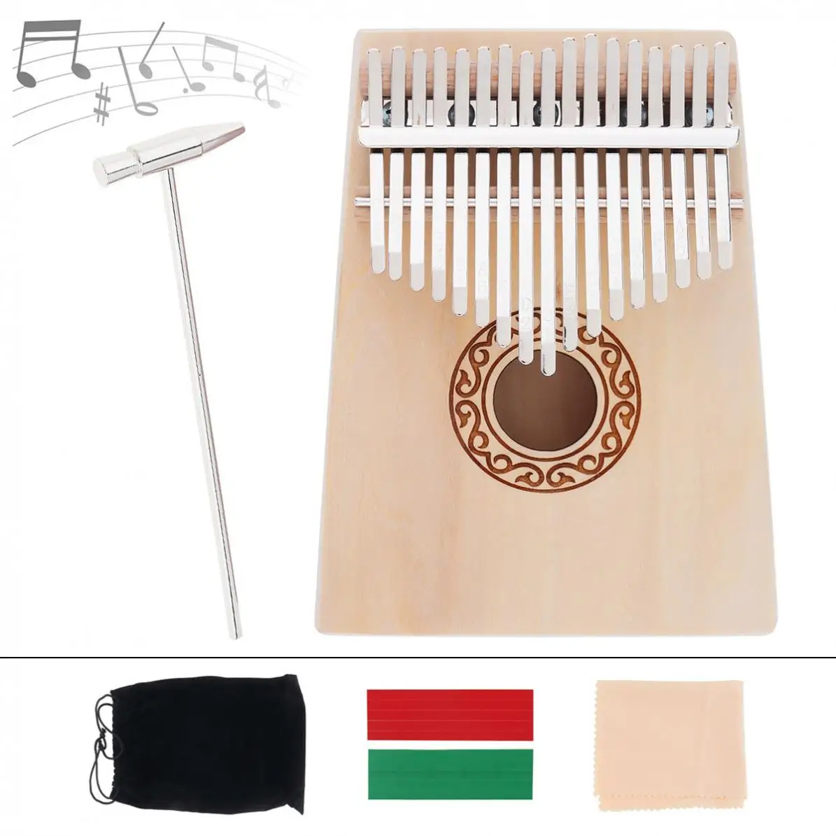 17 Key Kalimba Spruce Wood Thumb Piano Mbira with Tuning Hammer Musical Instrument Music Box Best Quality and Price