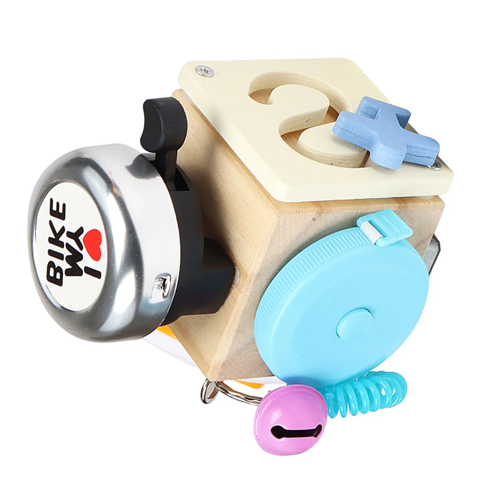 

Montessori Toy Music Busie Board Block Toy Early Educational Activity Play Cube Wooden Busy Block For Preschool Logical Training