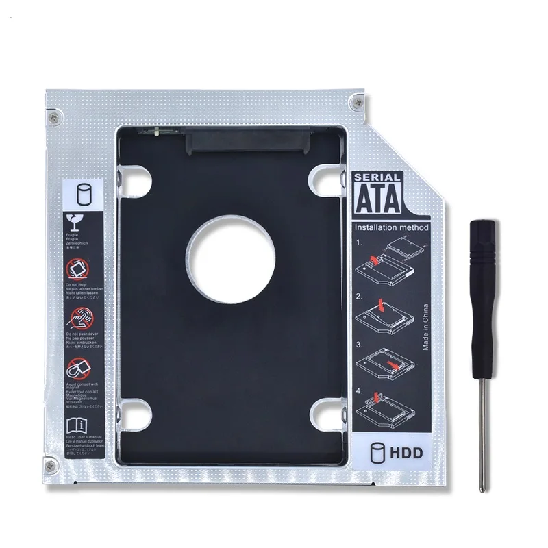Tishric алюминиевый 2-й Hdd Caddy 12,7 мм SATA 3,0 переходник в корпусе DVD HDD Bay для ноутбука DVD-ROM cd-rom Optibay - Цвет: Aluminum