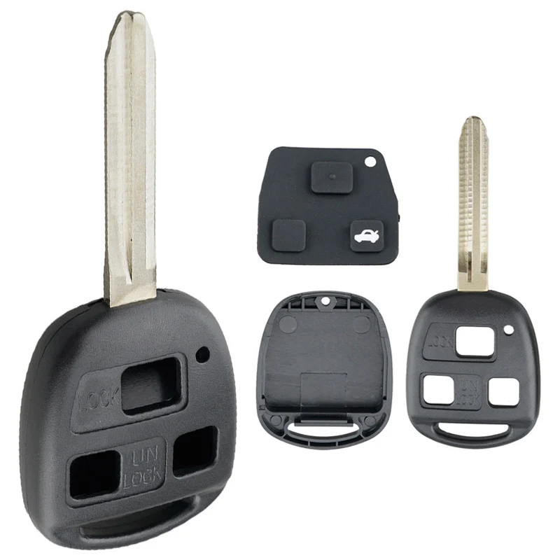 Чехол для автомобильного ключа 3 кнопки внешний свет и лезвие TOY43 подходит Toyota Yaris