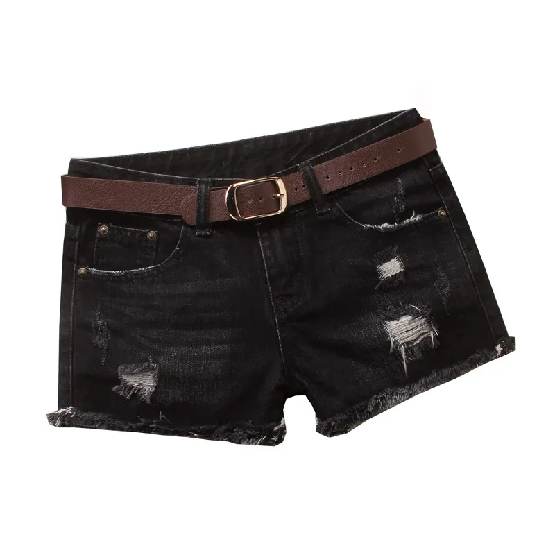 

Summer shorts cool women denim Shorts high waists fur-lined leg-openings Plus size sexy white