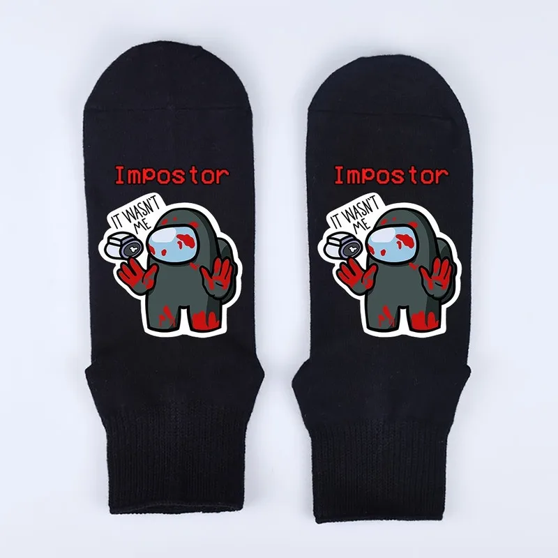 

2021 New Among Us Game Socks Cartoon Pattern Winter Anime Figure Adult Keep Warm Sock Cosplay Children's Toys Birthday Gift