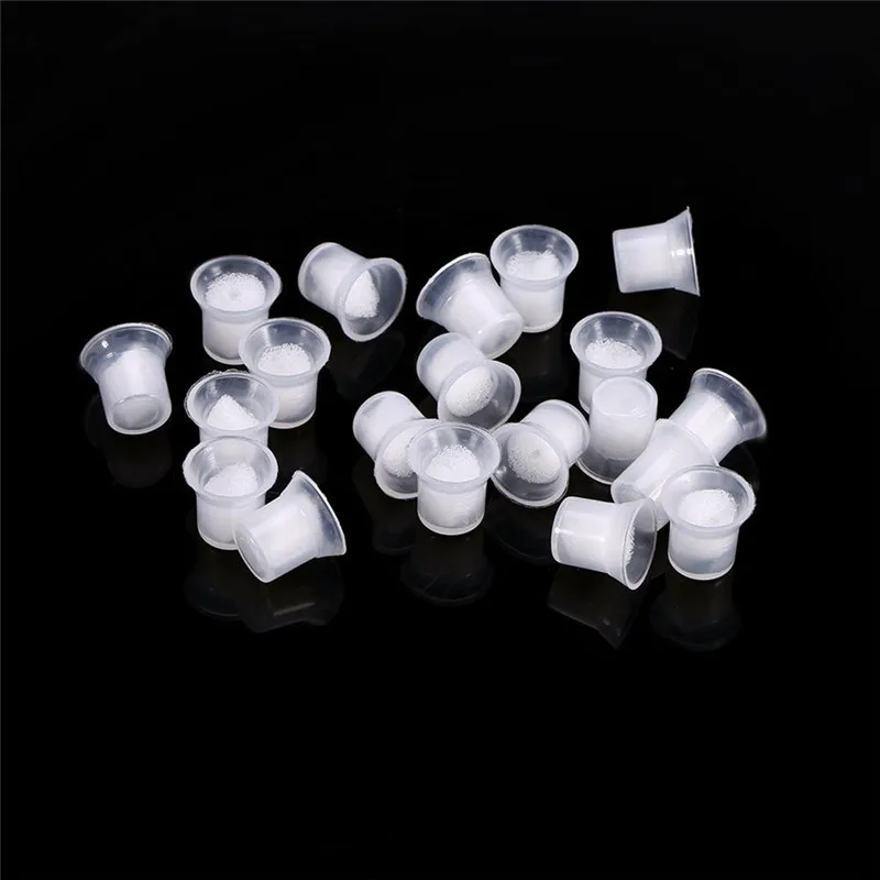 

100 шт. инструменты для татуировки бровей 100 шт. микроблейдинг пигментные клеевые кольца чашки держатель чернил для татуировки для полуперма...