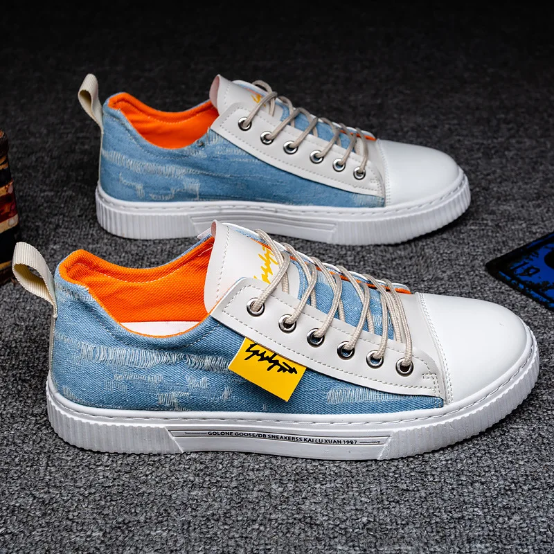 

Men's Casual Shoes Zapatillas Hombre Man's New Fashion Denim Canvas Shoes Low-cut Sneakers Breathable Male Footwear