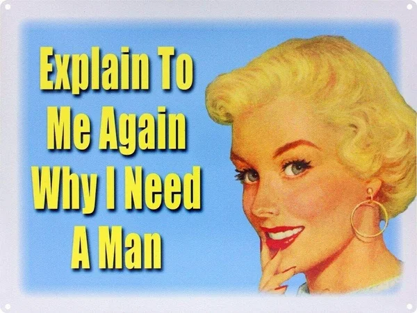 

Why I Need A Man Tin Sign art wall decoration,