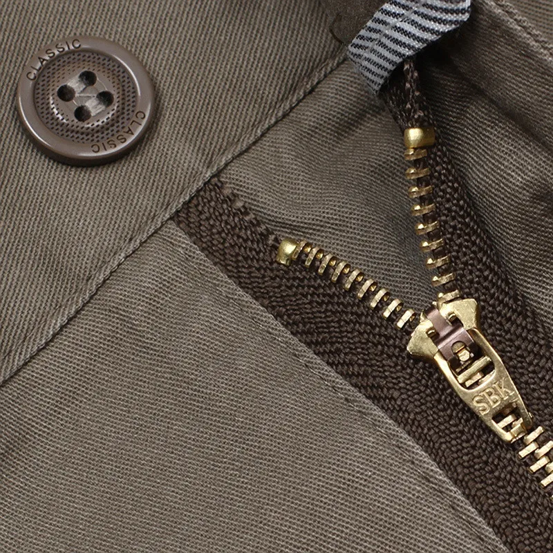 Весна и лето тонкие мужские повседневные брюки с высокой талией двойные