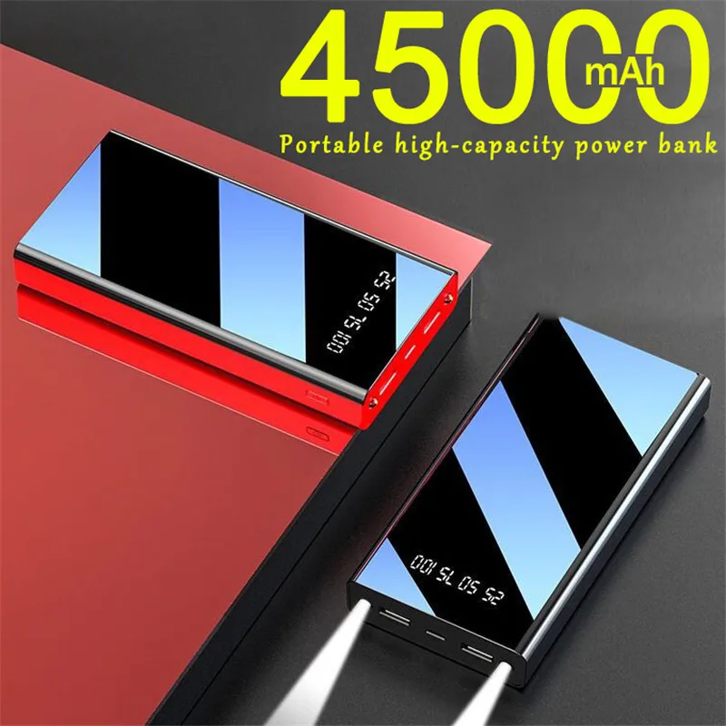 45000 мАч Power Bank с высокой пропускной способностью Портативный USB портативное