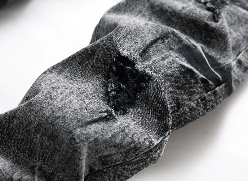 

Distressed Ripped Jeans for Men 2020 Hip Hop Designer Pants Male Skinny Straight Trouses Mens Streetwear Moto Biker Denim Pants