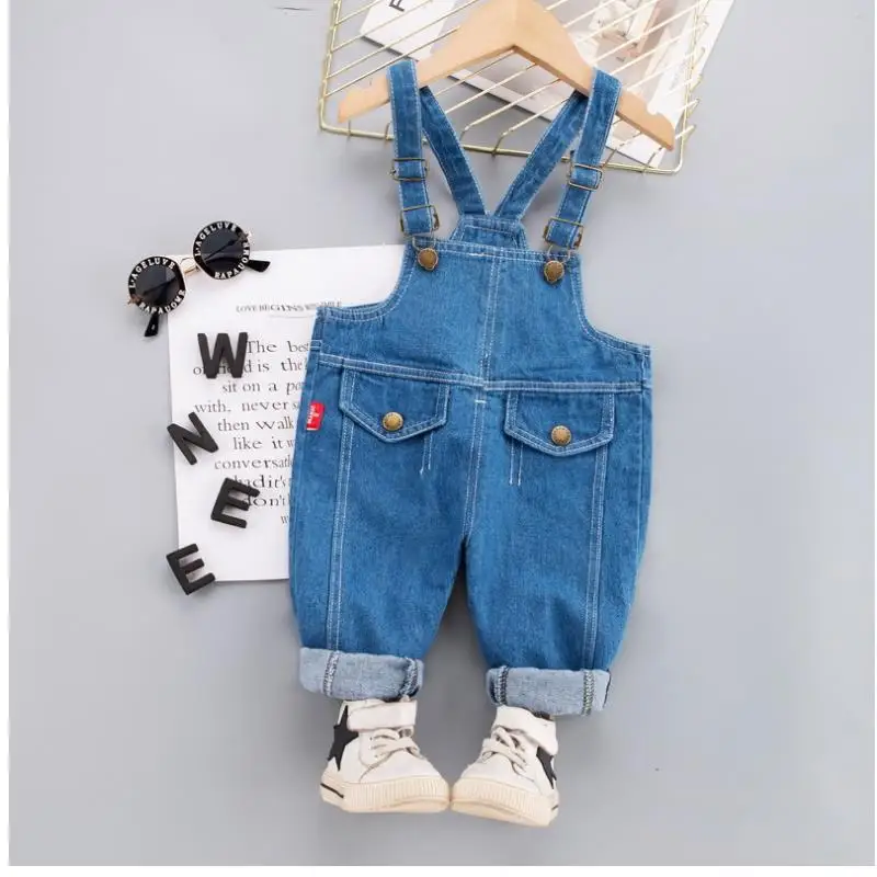 

Джинсовый комбинезон, для мальчиков и девочек, длинный, свободный