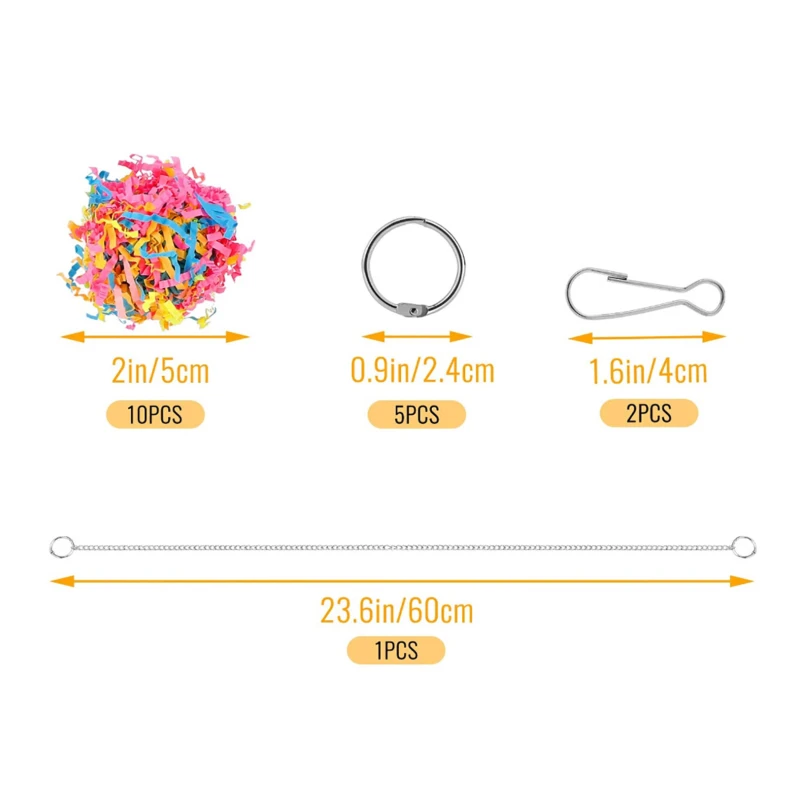 

Parrots Toys Bird Accessories For Pet Toy Parrot Colorful Bite Paper Hanging String Toy Ball Bird Interactive Bite Chew Toys New