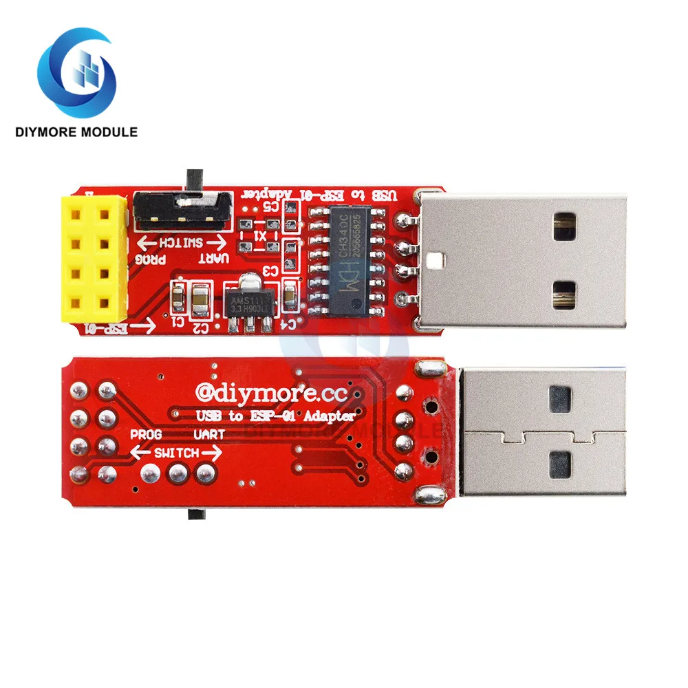 CH340 USB to ESP8266 ESP-01 ESP-01S Adapter 4.5V-5.5V Wifi Converter Programmer Module for Arduino Smart Home Wireless Control