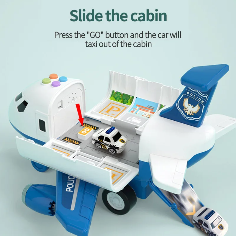 

Kids Inertia Plane Car Toy Fall-Resistant Disassembly Music Story Airliner Plane Luminous Airplane Model Toys For Children Xmas