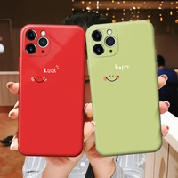 luck happy cute smiley phone case for iphone 13 12 mini 11 pro x xr xs max 7 8 6 plus se 2020 protective sleeve case