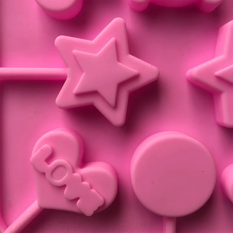 Силиконовая форма для шоколада с пятиконечными звездами 8 сердечек силиконовая 20