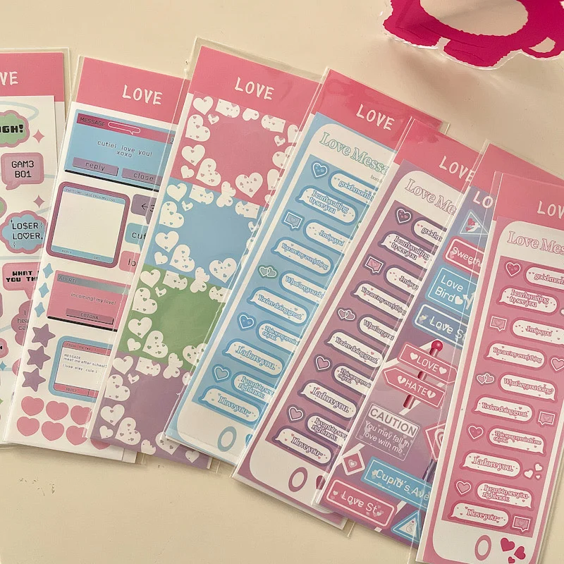 

1Pc Ins Cute Dialog Pink Series Theme Small Photo Frame Laser Decorative Stickers For Scrapbooking Crafts Journaling Stationery