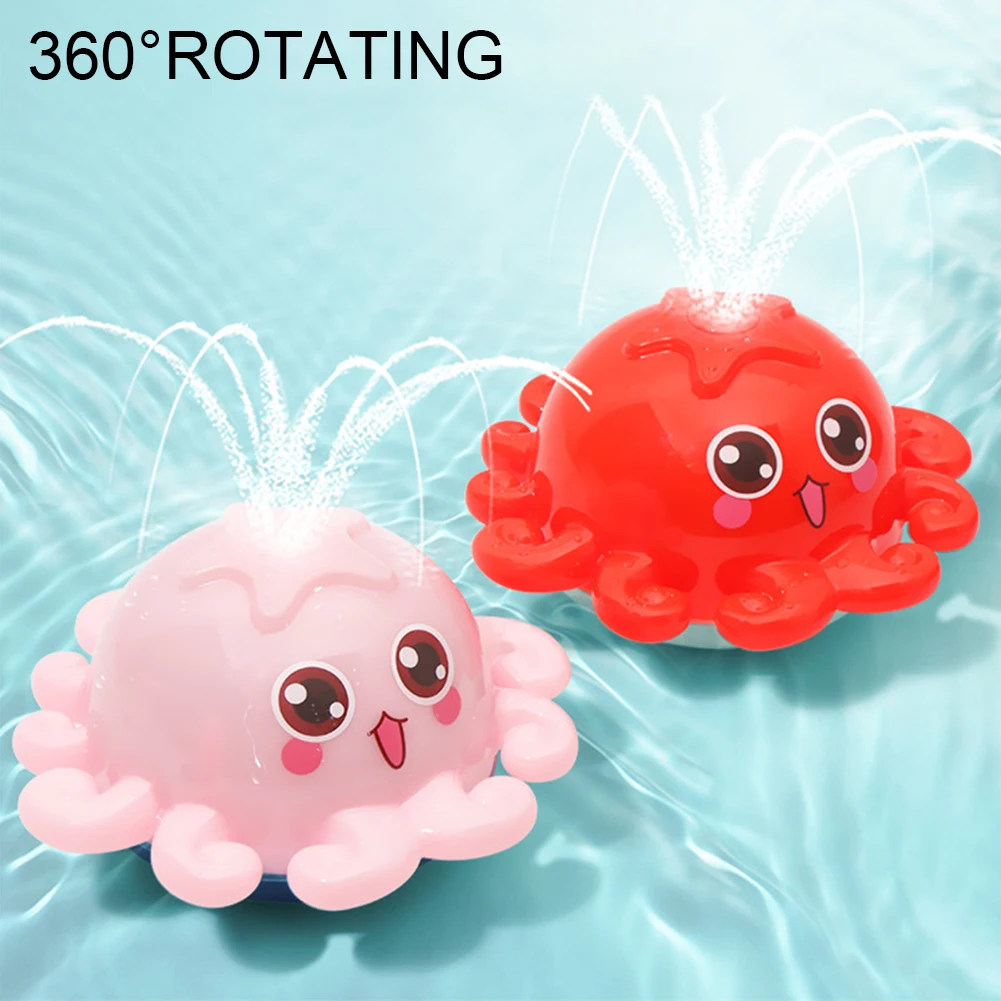 

Early Education Cute Gift Electric Gradient Light Interactive Funny Bath Toy For Kids Bathroom ABS Toddler Cartoon Octopus