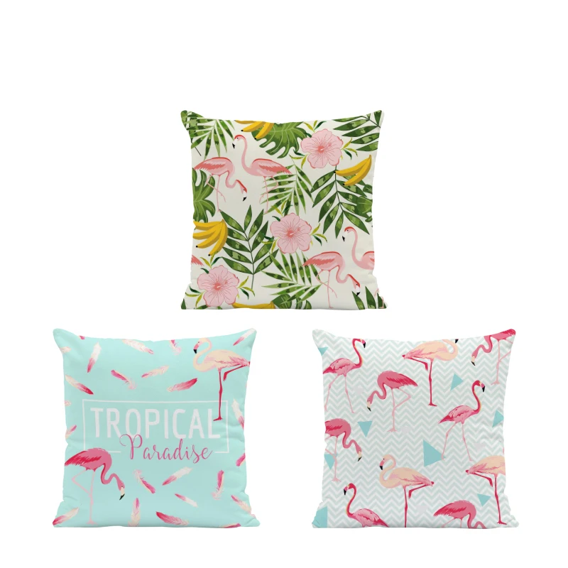 Красивая и стильная наволочка с тропическим фламинго декоративная подушка для