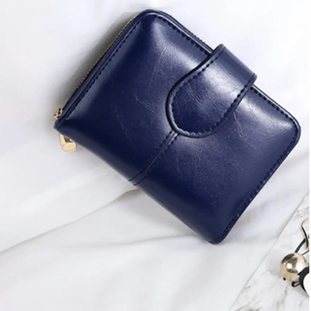 

Ladies Simple Pure Color Multi-purpose Wallet Female Women Purse Zipper for Trip