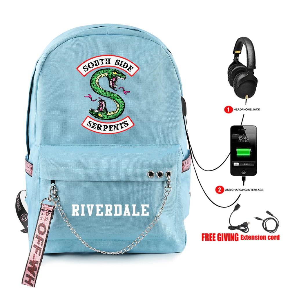 Мужской/женский рюкзак из ткани Оксфорд с принтом ривердэйла молодежная