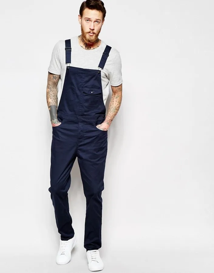Men White Jeans Jumpsuits Autumn Casual Loose Sleeveless Denim Bib Overalls for Man Slim Suspender Black Pants | Мужская одежда