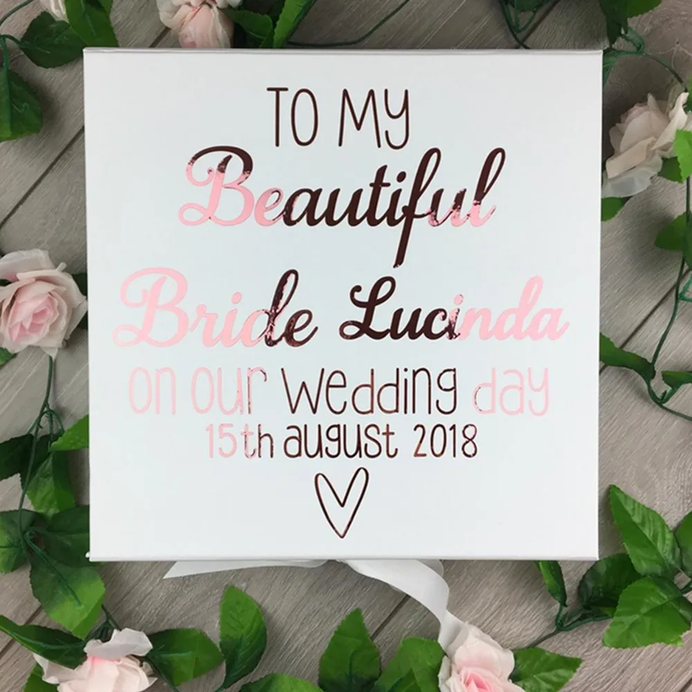 Индивидуальная коробка для невесты белый подарок Свадебная Подарочная помолвки