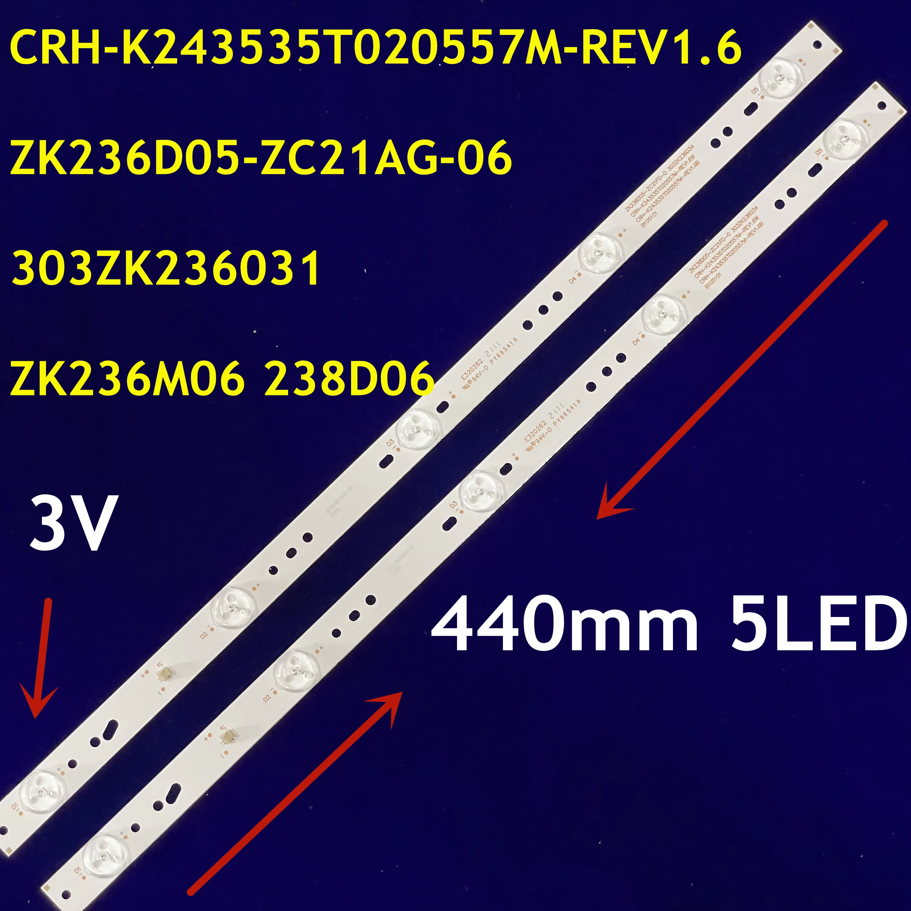 Светодиодная подсветка для Konka светодиодный 24E330C CRH-K243535T020557M-REV1.6 ZK236D05-ZC21AG-06 303ZK236031