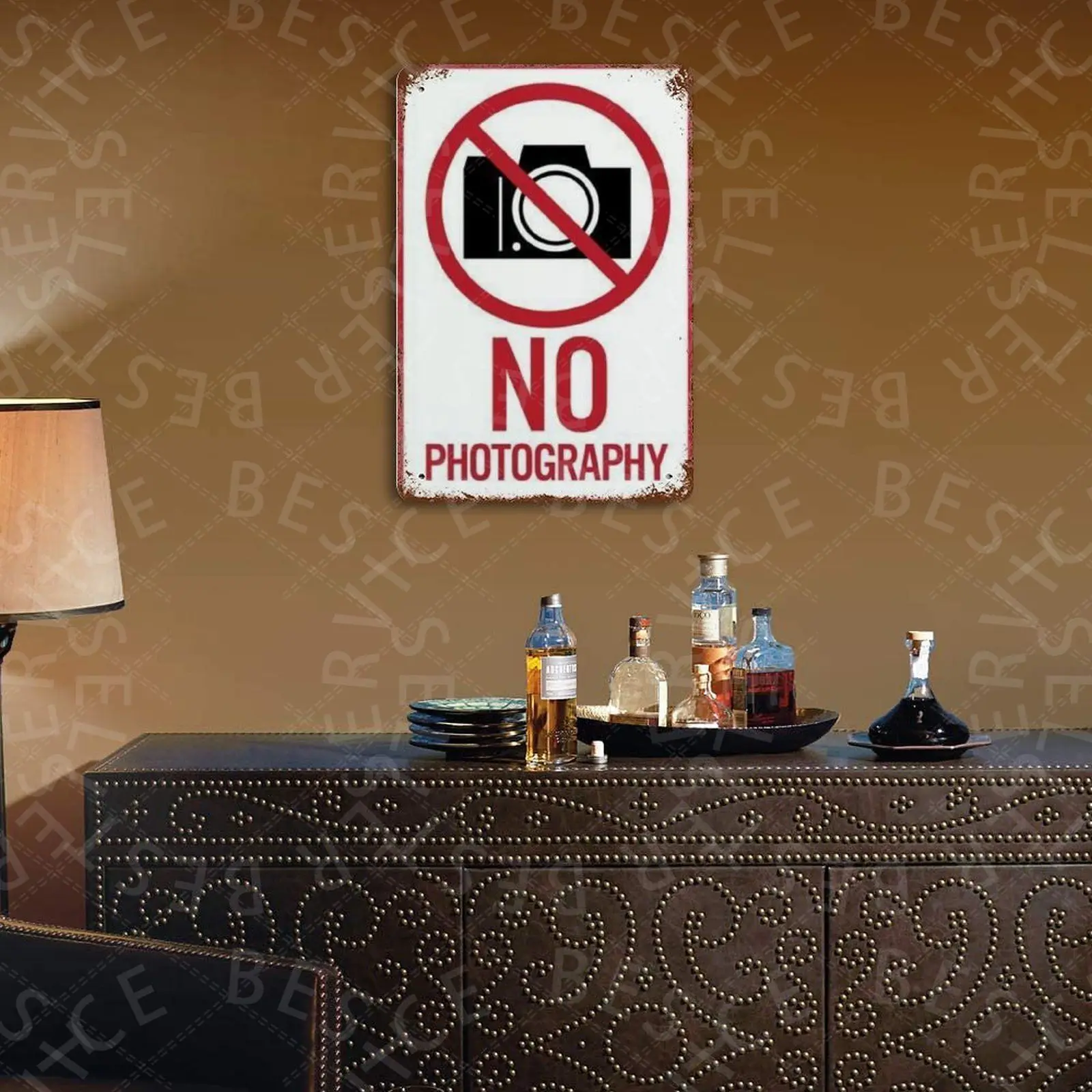 

No Photography Sign Metal Sign Vintage Plaque Tin Sign Plate Wall Decor Bar Club Man Cave Art Painting Gift Custom