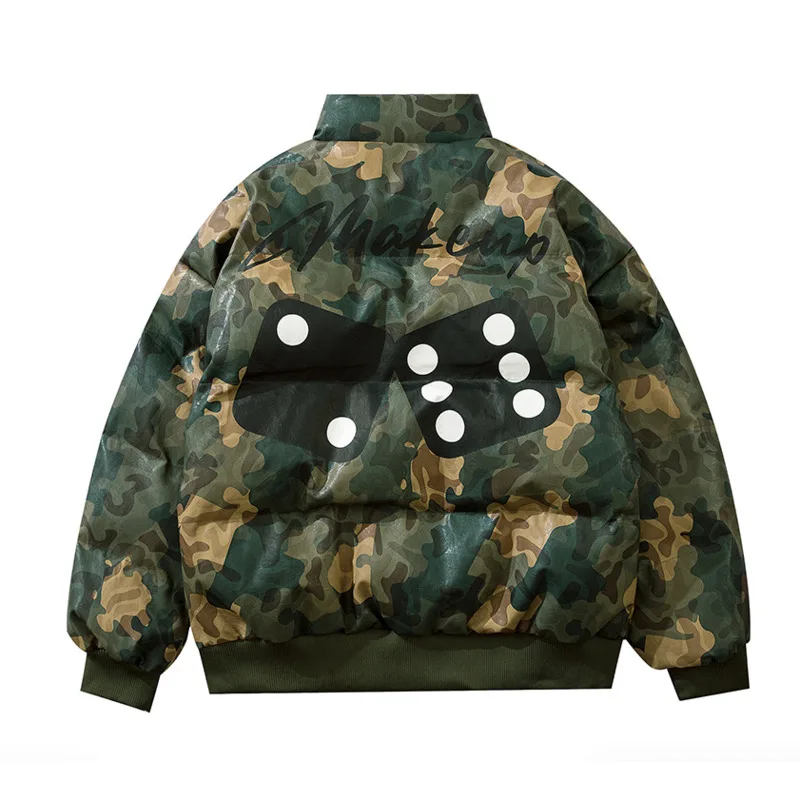 

Камуфляжная хлопковая куртка для мужчин и женщин, уличная теплая потертая куртка-пуховик из искусственной кожи, зеленая утепленная куртка