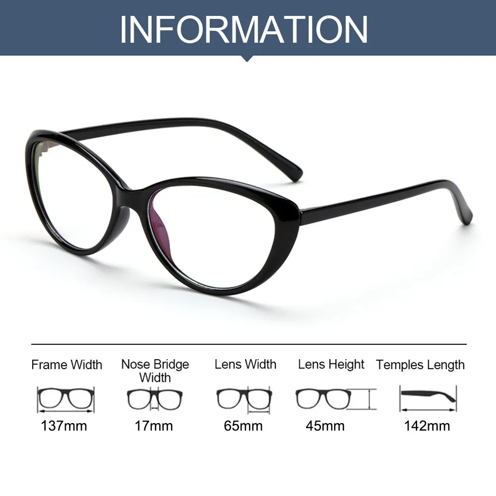 

2021 New Cat Eye Eyeglasses Frames for Women Blue Light Blocking Glasses Men Grade Computer Eyewear Fashion Reading Spectacles