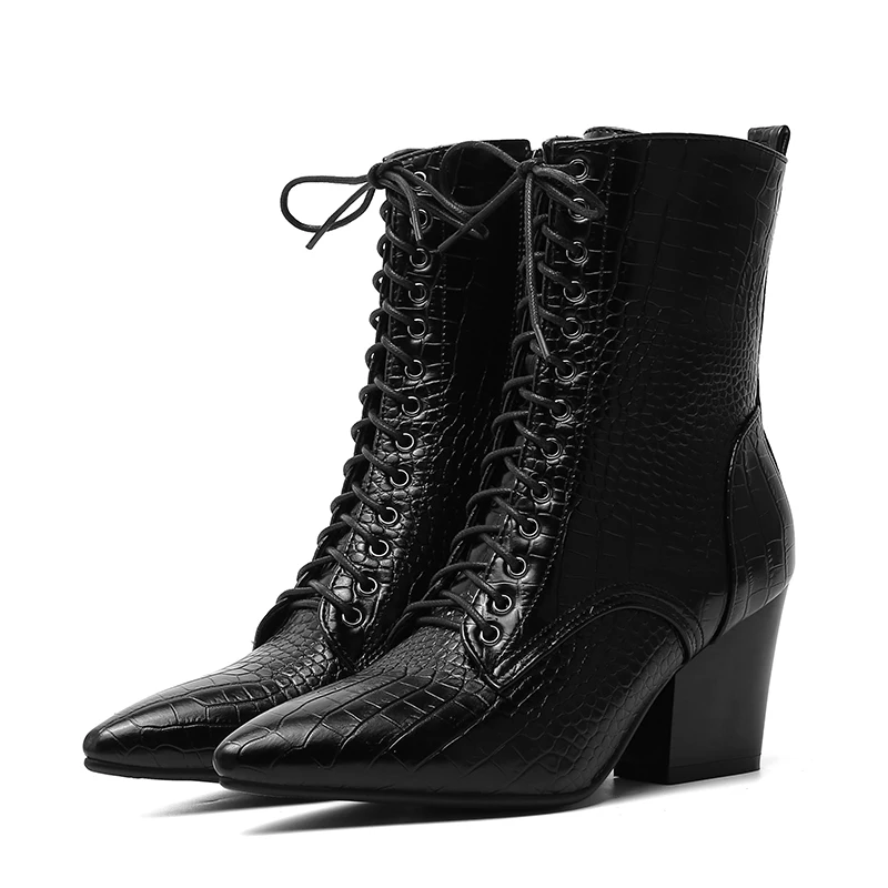 WETKISS Emboss/ботинки из искусственной кожи женские ботильоны на высоком каблуке