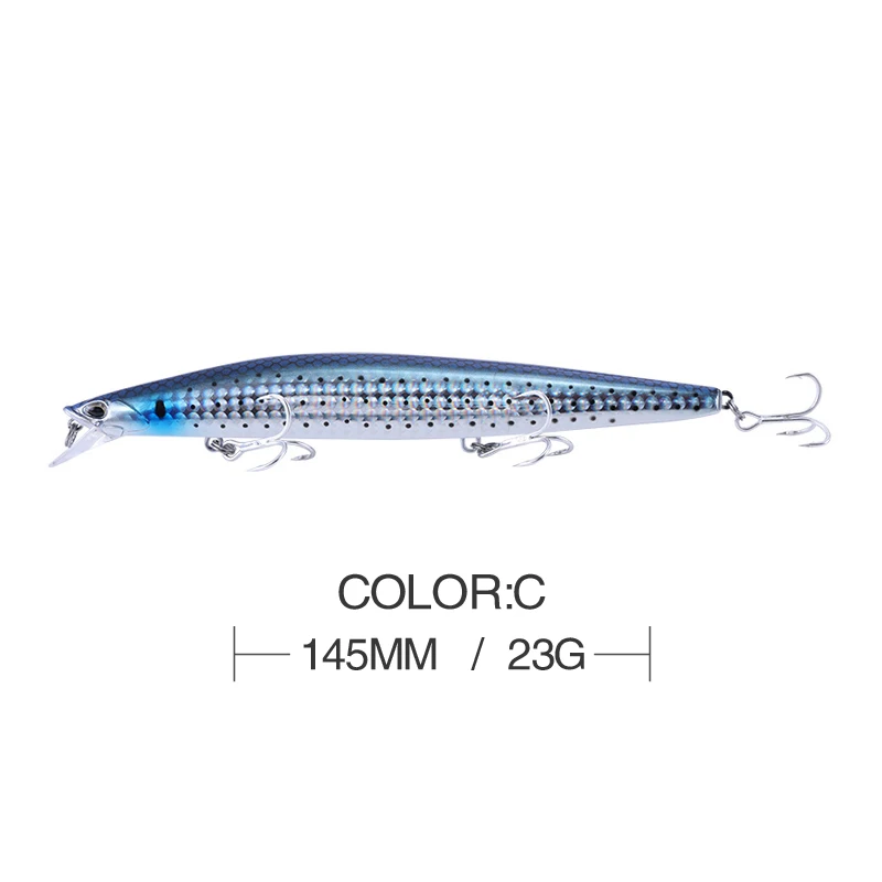 

1Pcs Wobbler Trolling Fishing Lure 145mm 23g Bionic Long Casting Floating Crankbait Hard Minnow Bass Pike Bait Fishing Tackl