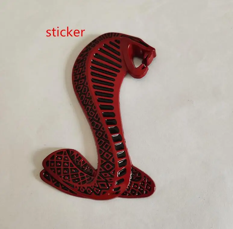 1pcs 3D Metal Mustang Snake Cobra car front grille emblem Side Fender Rear Trunk sticker grill Badge for Shelby GT | Автомобили и