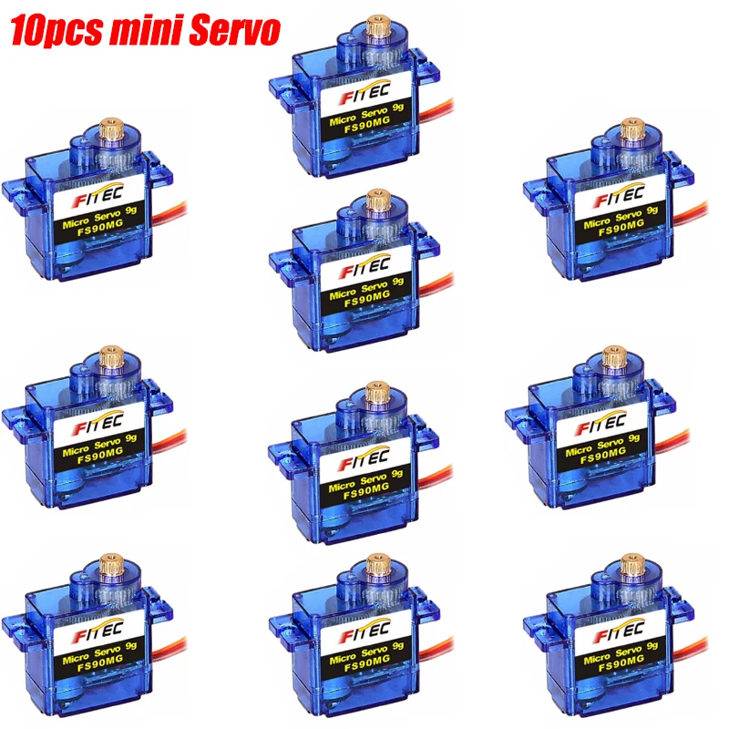 10 шт./компл. Feetech мини 9g Servo Micro металлические шестерни аналоговые Rc для RC Самолеты