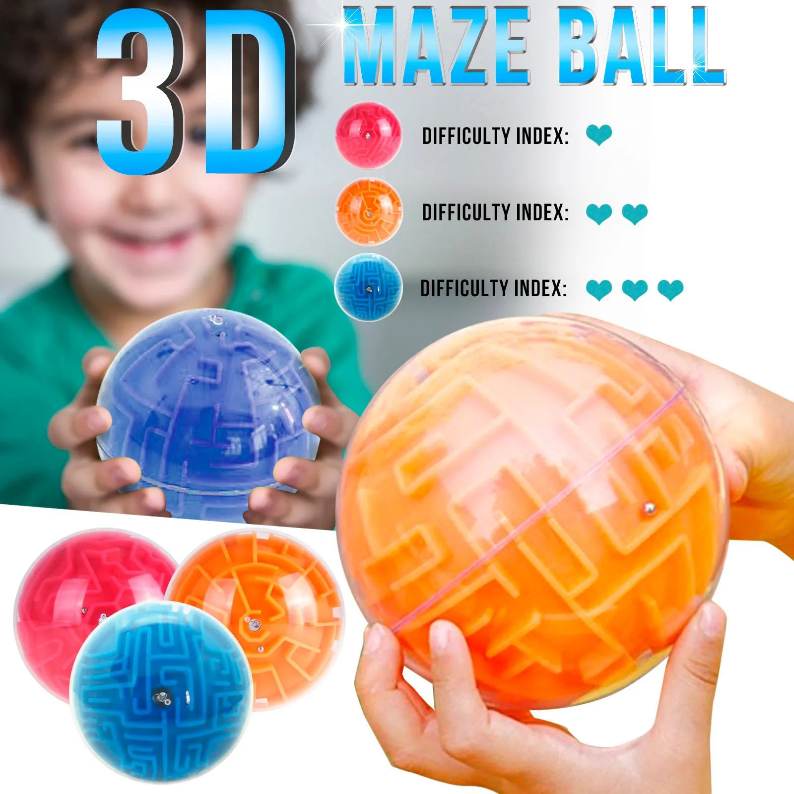 

Kids Adults Puzzle Toy Amaze 3D Gravity Memory Sequential Maze Ball Puzzle Toy Gifts For Kids Adults Lover Tiny Balls Toy Gift#4