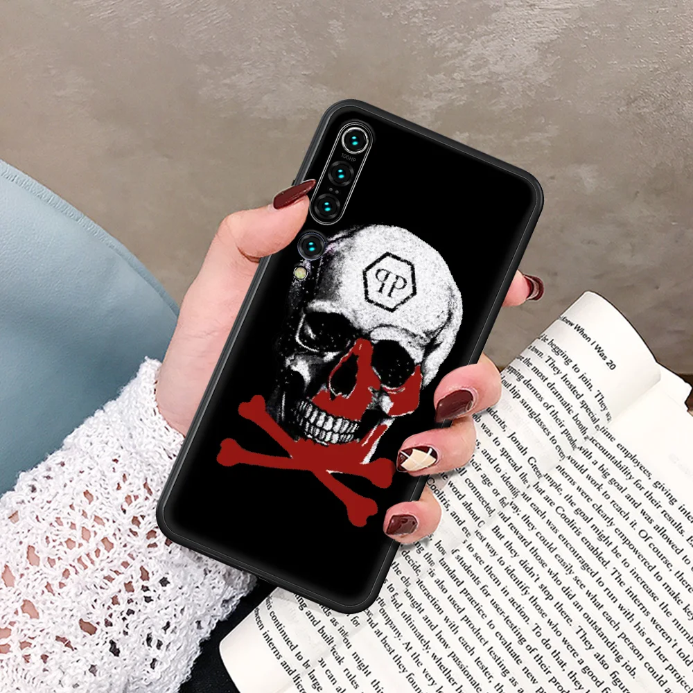 

Qp Philipp Luxury Trend Skull Phone Case For Xiaomi Mi Note 10 A3 9 MAX 3 A2 8 9 Lite Pro Ultra black Cell Luxury Bumper Soft