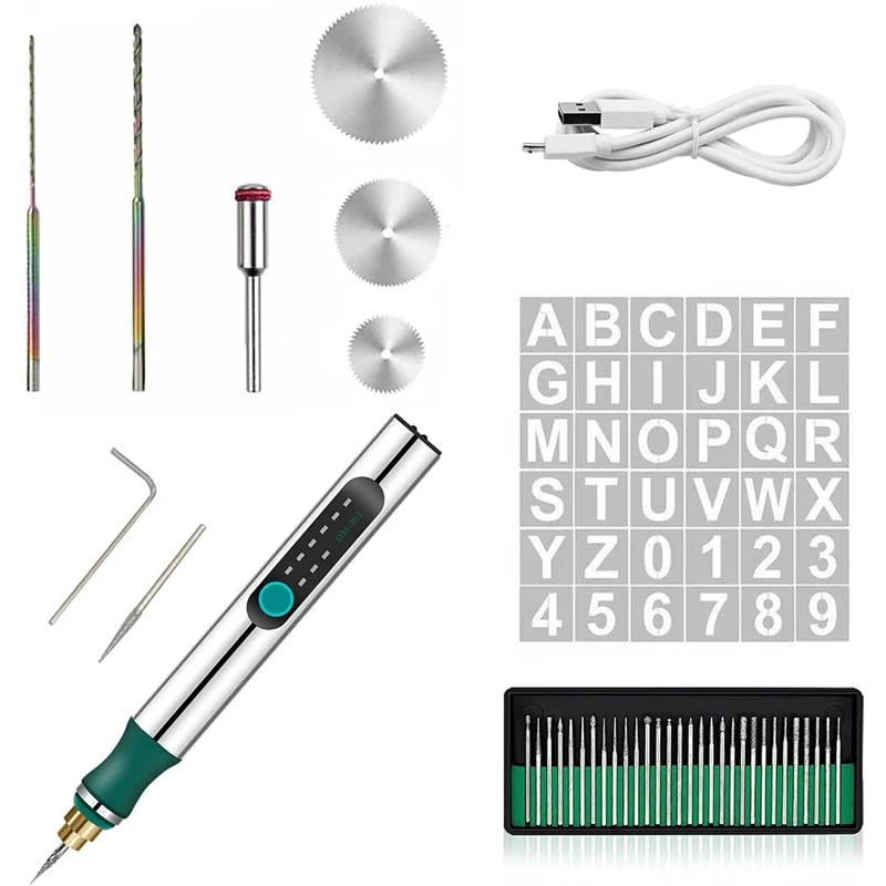 

NEW-Electric Engraving Pen 25W Cordless Etching Engraving Tool,USB Rechargeable Mini Professional for Jewelry Wood Metal