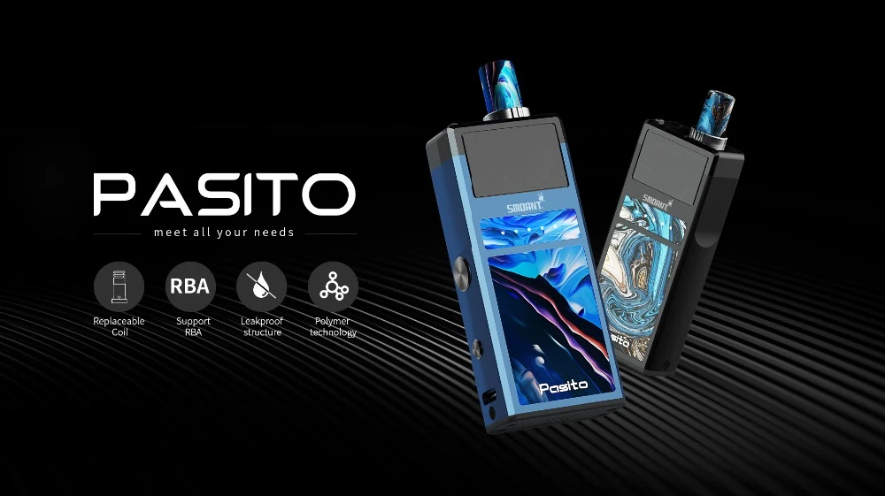 Оригинальный smoant Pasito электронная сигарета стартовый комплект Ручка 1100 мАч