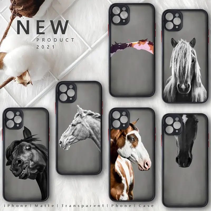 

The Great beauty horse Phone Case matte transparent For iphone 7 8 11 12 plus mini x xs xr pro max cover
