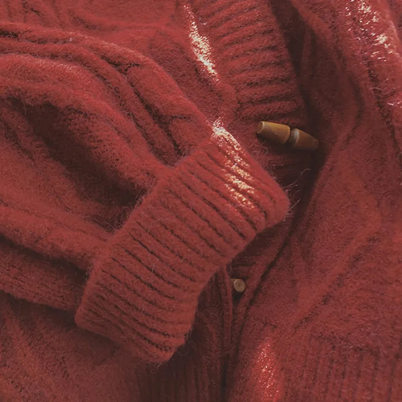 

Autumn Winter Sweater Women Clothes Loose Harajuku Pink Knitted Cardigan Femme Casual Solid Long Sleeve Tops Sweater Mujer Q4556