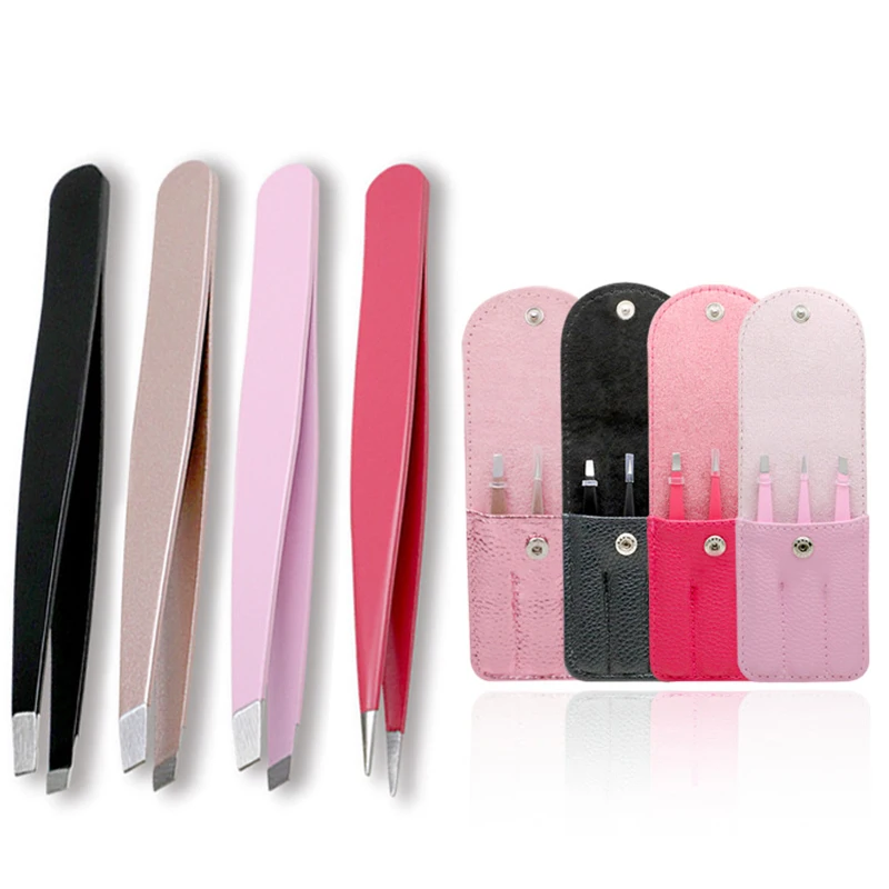 3 шт. набор пинцетов из нержавеющей стали с PU коробкой ESD Пинцет Набор