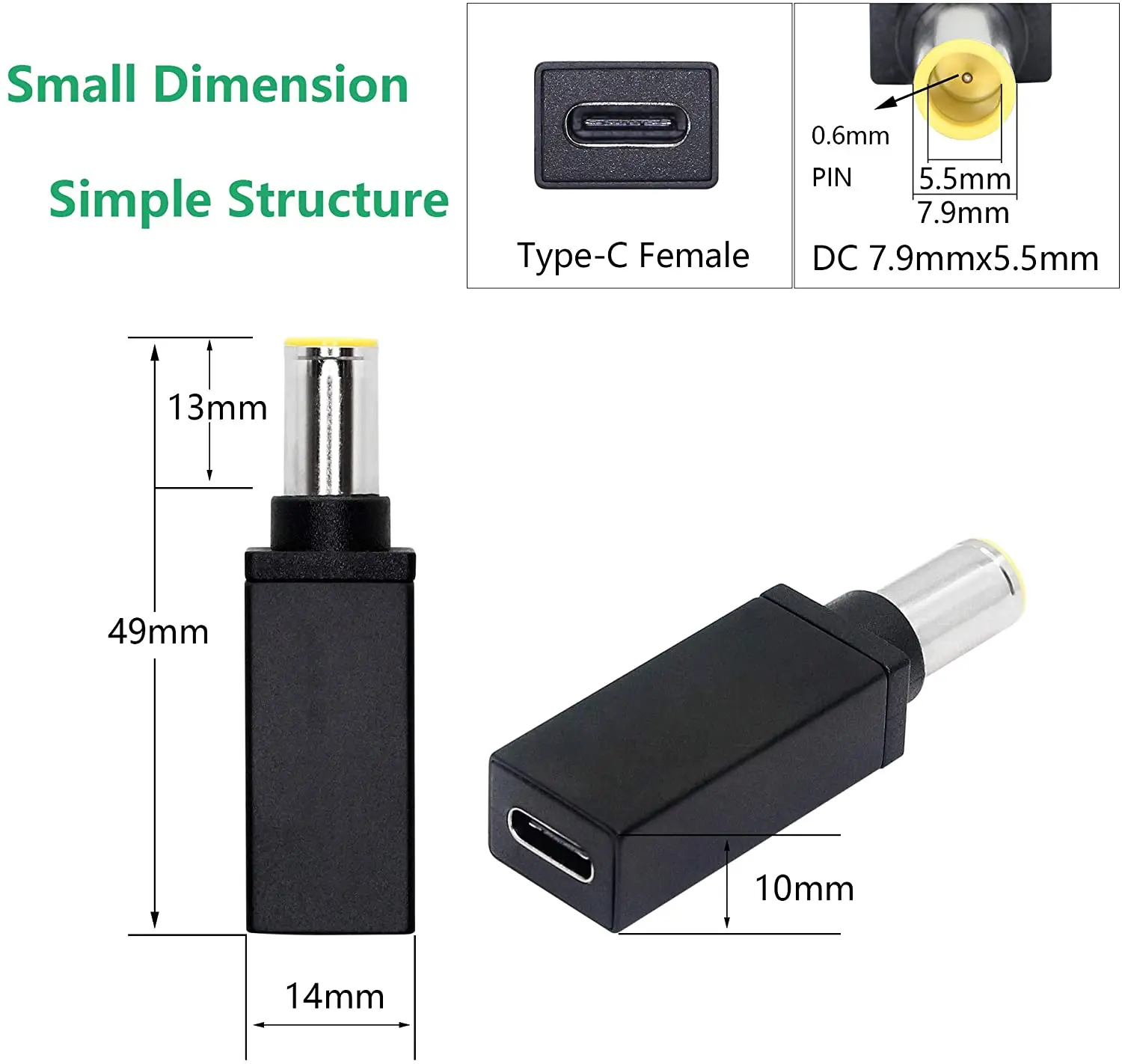 100w pd usb type c female input to dc 7 9mm x 5 5mm power charging adapter for lenovo thinkpad t60 t61 t400 t410 t420 t430 t500 free global shipping