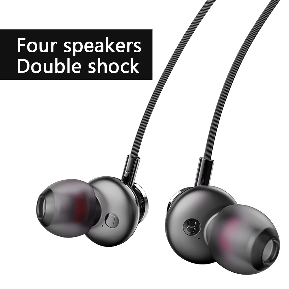 Magnetic Earphone 3.5mm Digital Audio Metal Bass Headset With Mic Headphone Stereo 3D HiFi Sound Sport Earbuds For Xiaomi iPhone