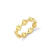 gold color evil eye eternity band plain no stone lucky cute lovely eye stacking band ring for women